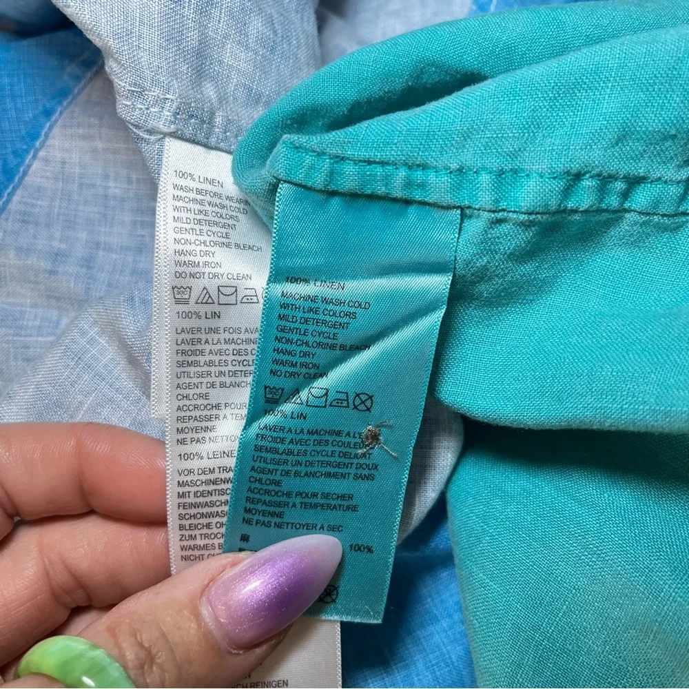 Tommy Bahama Teal and Denim Button Down Shirts - Picture 6 of 16